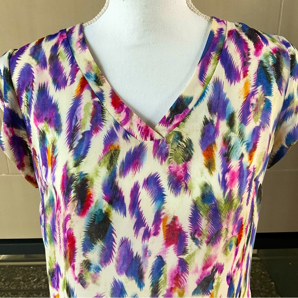 Cabi Style 5027 Plume Feather Print Multi Color - Picture 2 of 7